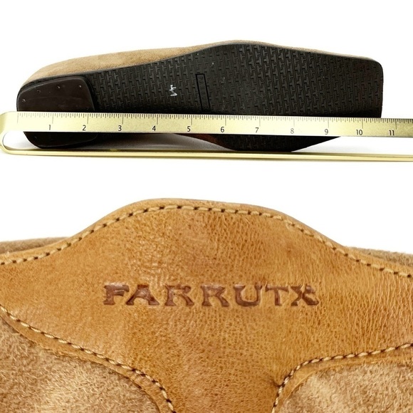 Farrutx Boots Size 41 = US 10.5 Knee High Tall Suede Tan Brown 1.5” Wedge  EUC - Picture 6 of 8